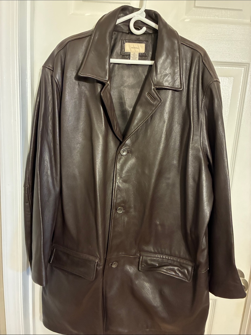 Merona Brown Leather Trench Coat